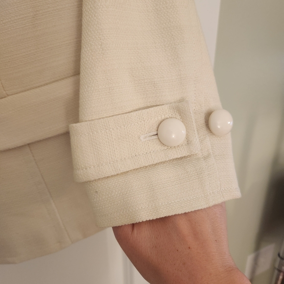 Talbots Cream Woven Tweed Jacket, 10P - Picture 6 of 7